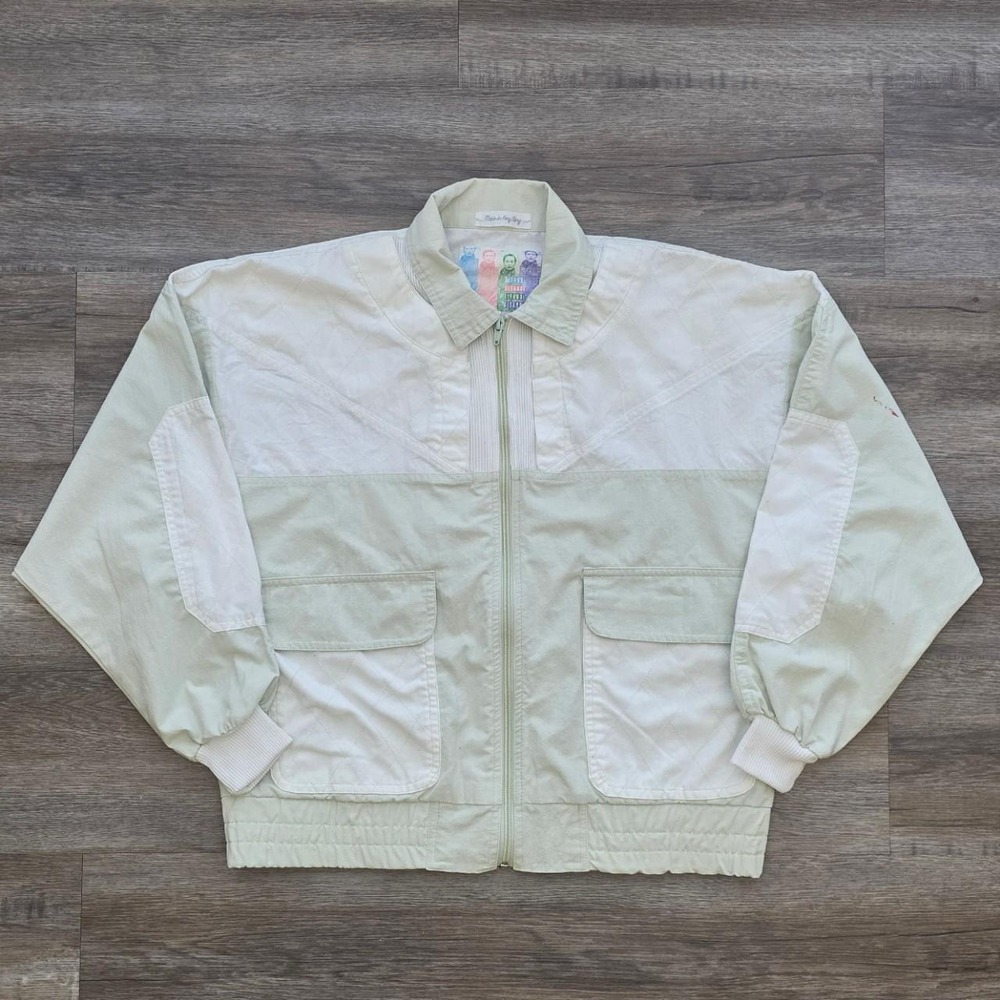 Vintage 80s Gitano Sage Colorblock Utility Bomber Jacket Womens Small